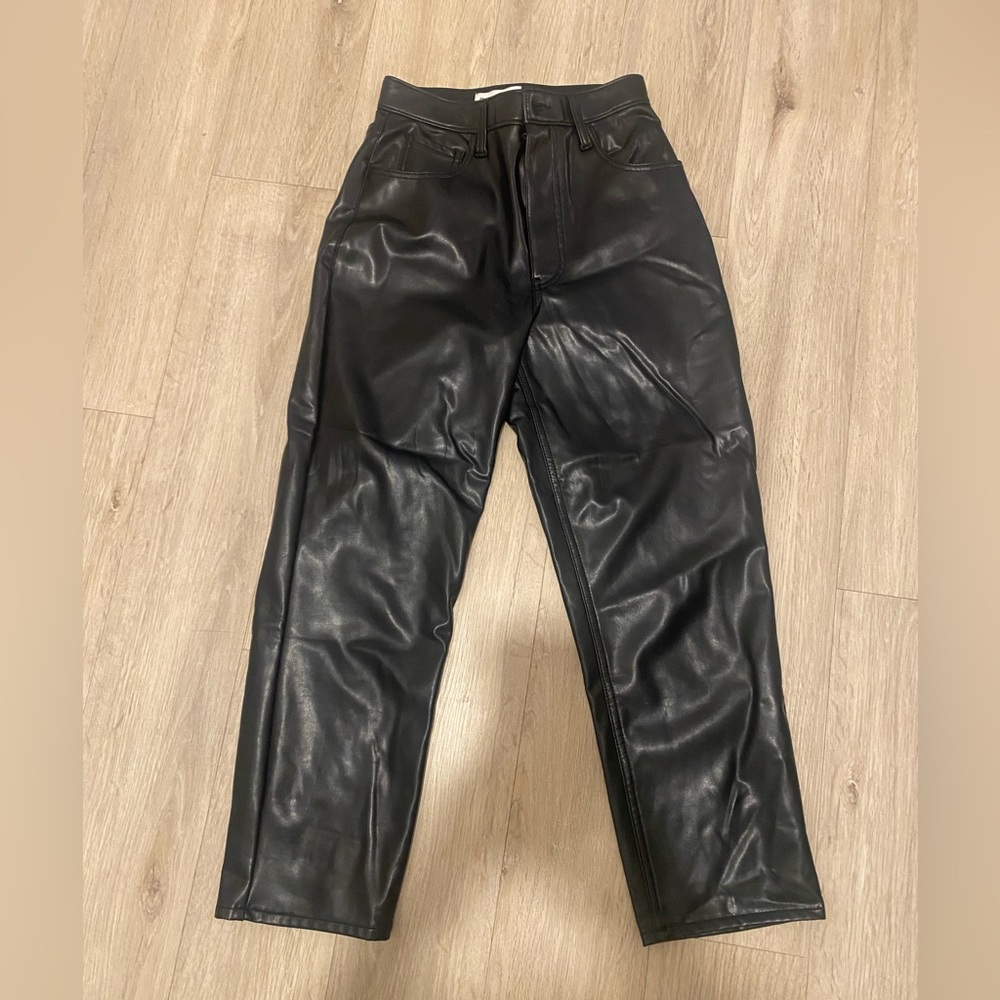 Black Faux Leather Abercrombie Pants